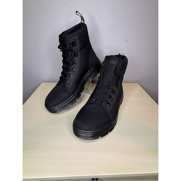 Dr. Martens Women's Combs Tech Poly Moto Boots Black Size 11 - Picture 5 of 8